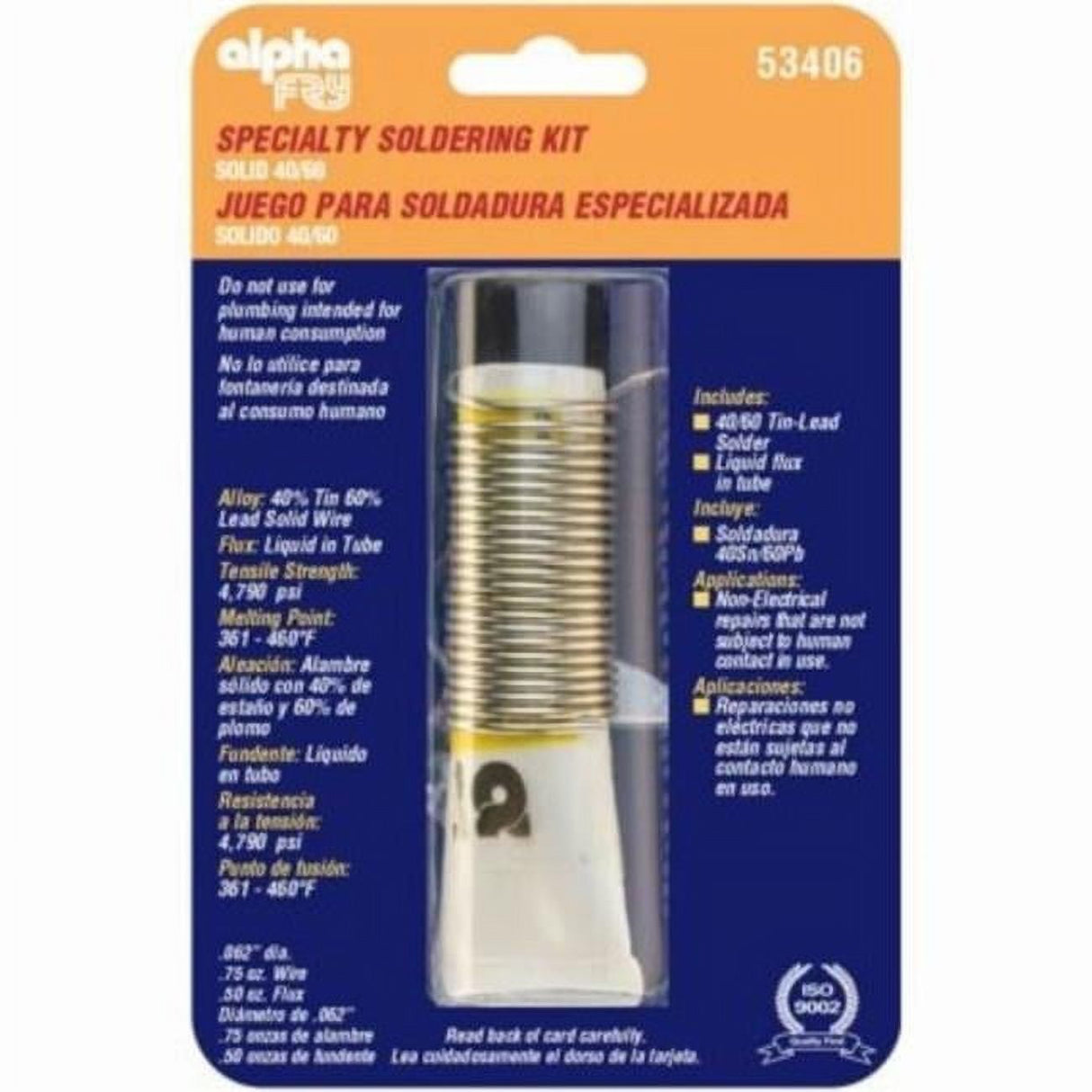 Alpha Fry Non-Electrical Repair Flux 0.62 in. D Tin/Lead 40/60 2 pc