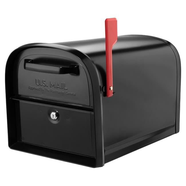 Architectural Mailboxes Oasis Modern Galvanized Steel Post Mount Black Mailbox