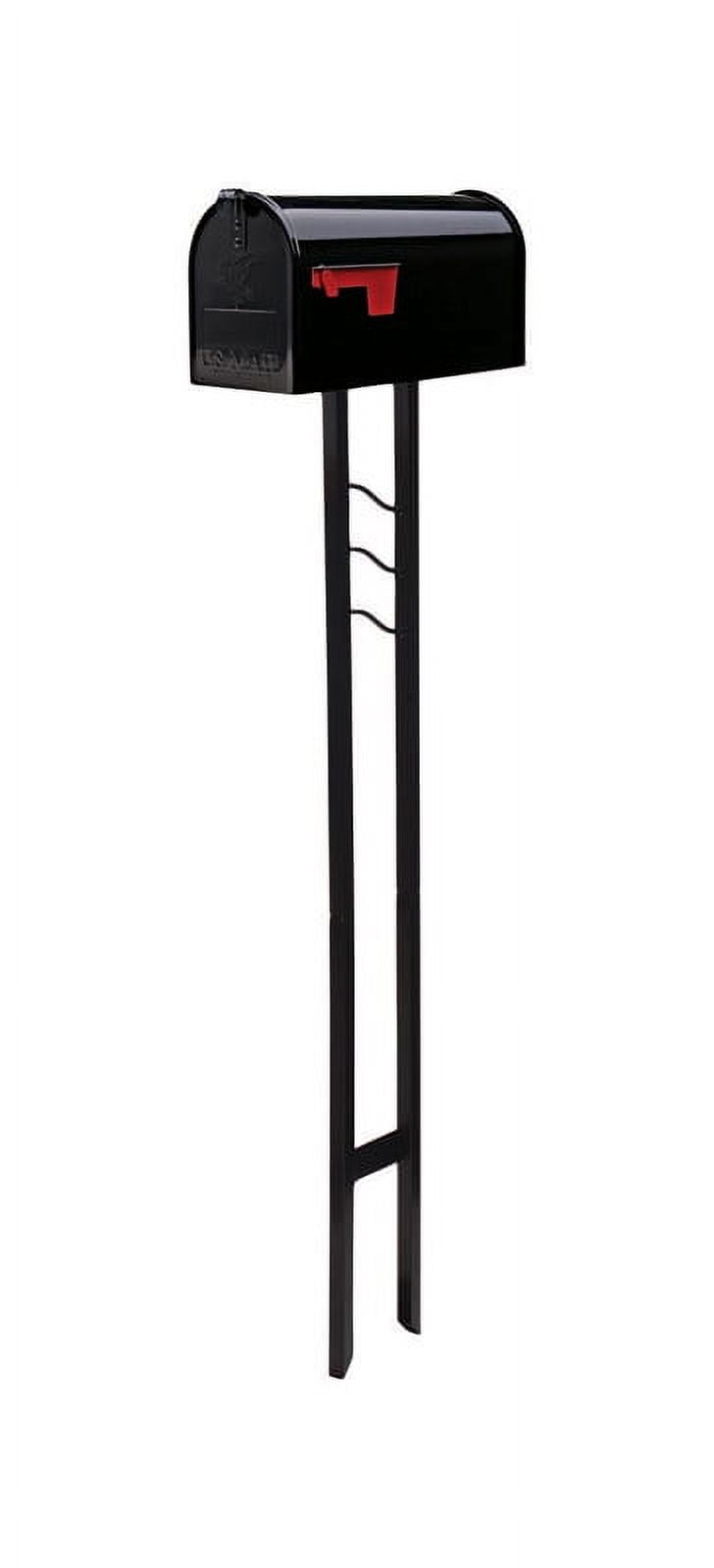 Gibraltar Mailboxes Mailbox-To-Go Classic Galvanized Steel Post Mount Black Mailbox