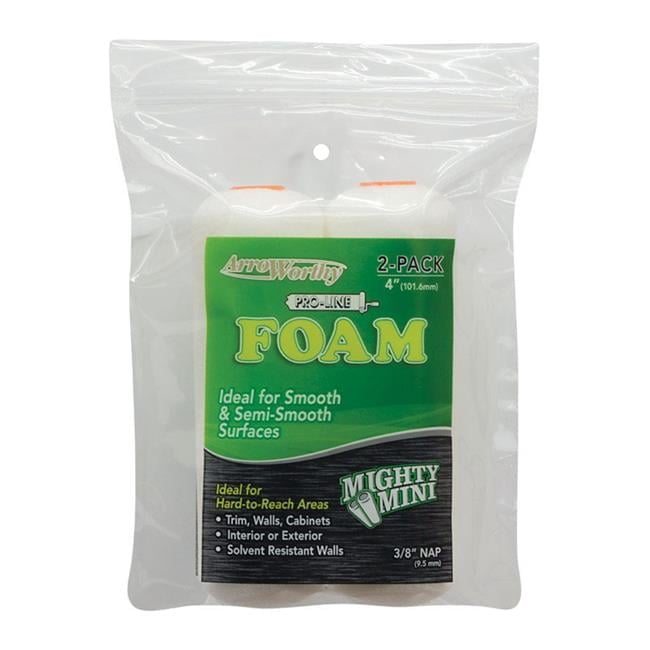 ArroWorthy ProLine Foam 4 in. W X 3/8 in. Mini Paint Roller Cover 2 pk