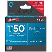Arrow T50 3/8 in. W X 5/16 in. L 18 Ga. Flat Crown Heavy Duty Staples 5000 pk