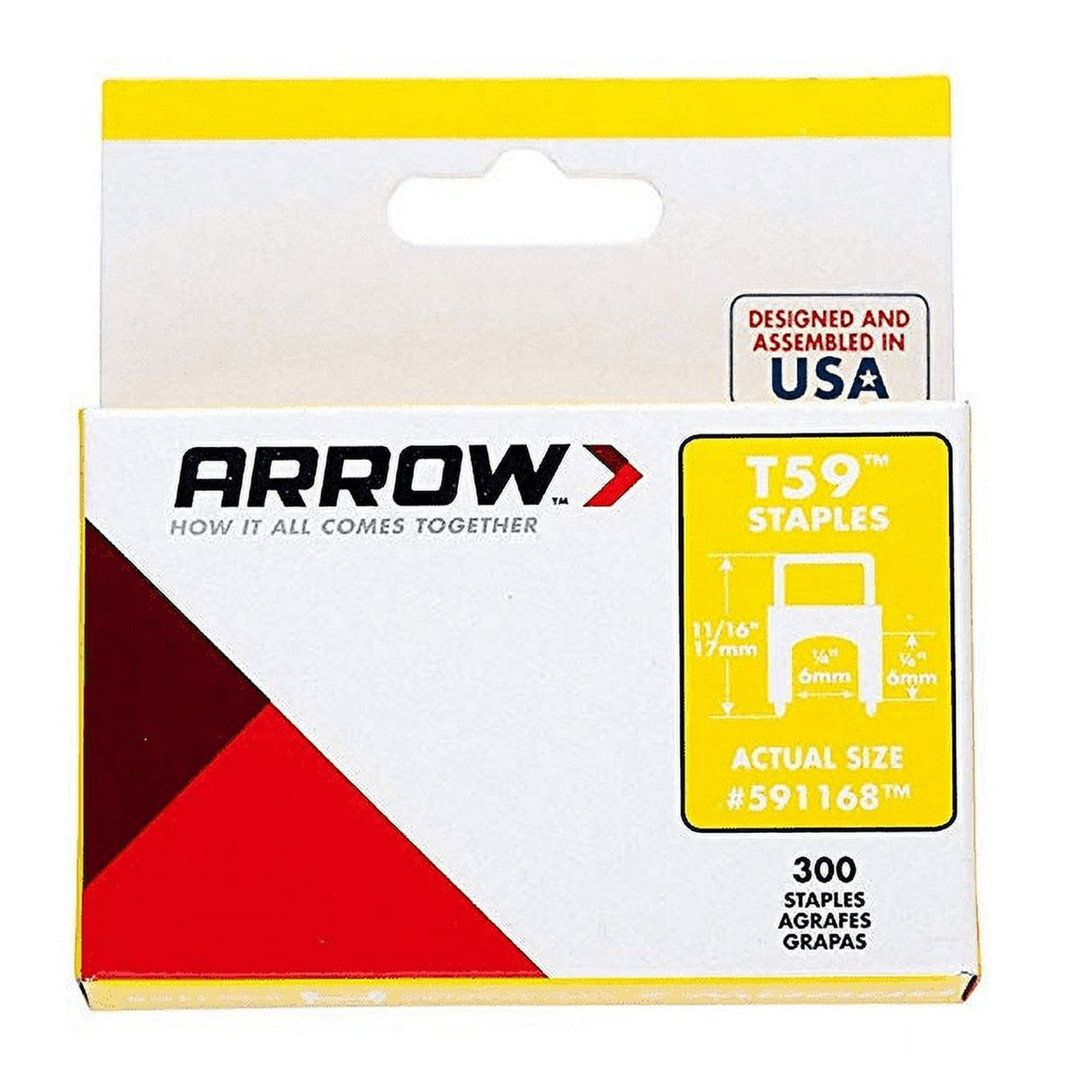 Arrow T59 5/16 in. W X 11/16 in. L 18 Ga. Wide Crown Insulated Staples 300 pk