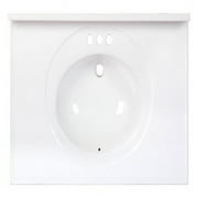 Arstar Standard Cultured Marble Bathroom Sink 37 in. W X 22 in. D White