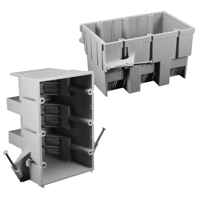 Cantex EZ Box New Work 53 cu in Rectangle PVC 3 gang Outlet Box Gray
