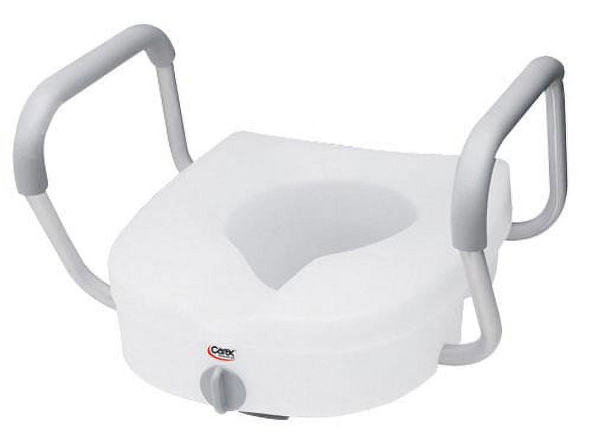 Carex Health Brands E-Z Lock White Elevated Toilet Seat Aluminum/Plastic 5 in. H X 22 in. L