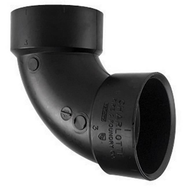Charlotte Pipe 2 in. Hub X 2 in. D Hub ABS 90 Degree Elbow