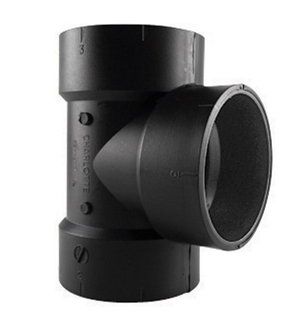 Charlotte Pipe 3 in. Hub X 3 in. D Hub ABS Vent Tee