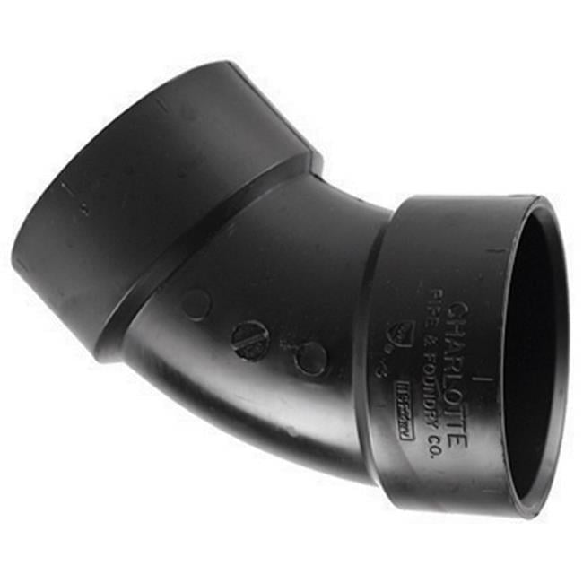 Charlotte Pipe 3 in. Hub X 3 in. D Hub ABS 45 Degree Elbow