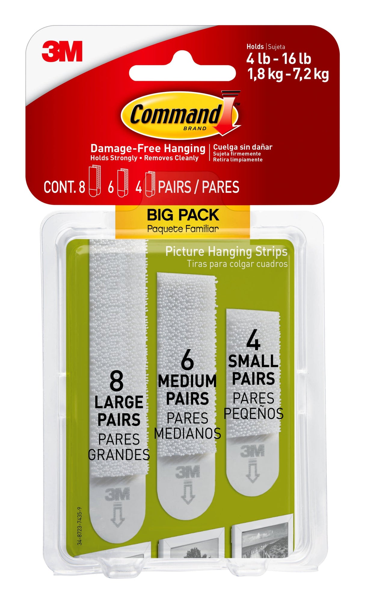 3M Command Assorted Plastic Strips 18 pk