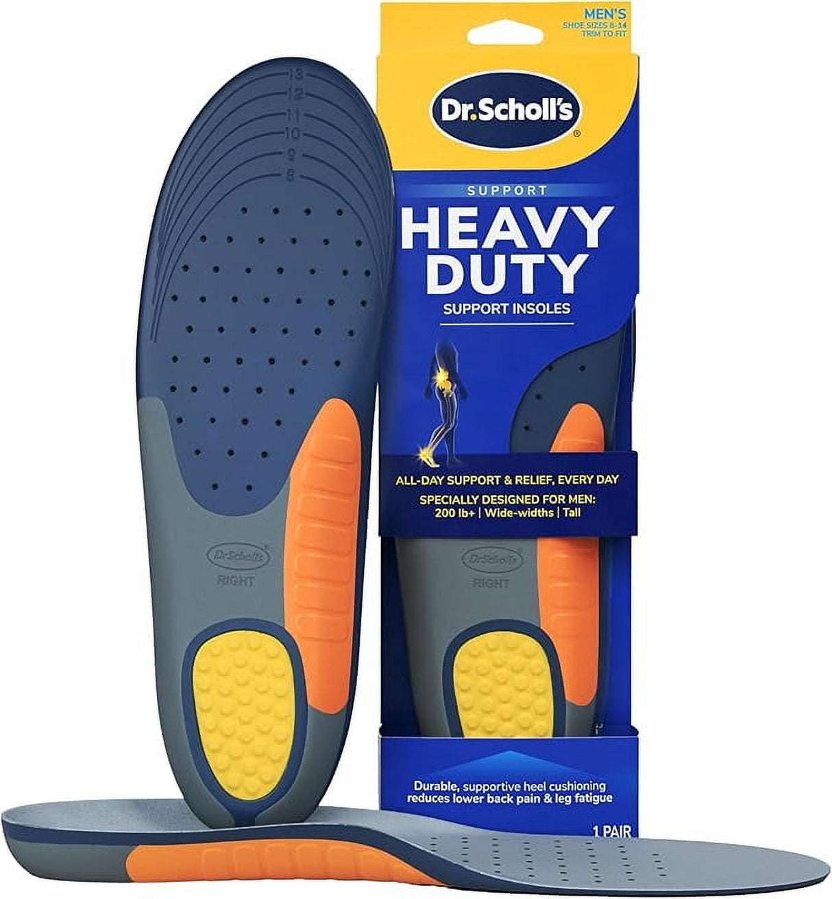 Dr Scholl's Heavy Duty Support Men's Insoles 8-14 Multicolored 1 pair