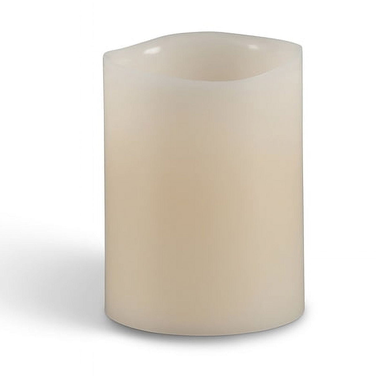 Everlasting Glow Bisque Vanilla Scent Wavy Edge Pillar Flameless Flickering Candle