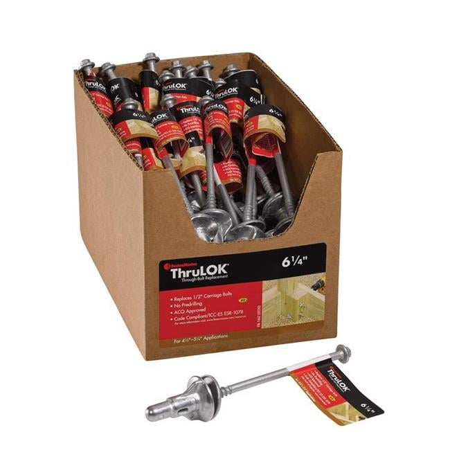 FastenMaster ThruLOK 1/2 in. X 6-1/4 in. L Hex Galvanized Steel Lag Screw 1 pk