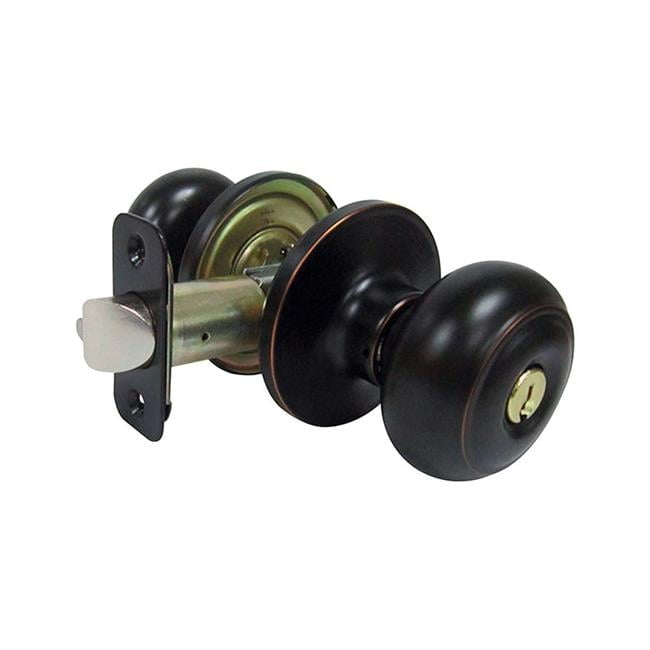 Faultless Fancy Mushroom Aged Bronze Entry Knobs Right Handed