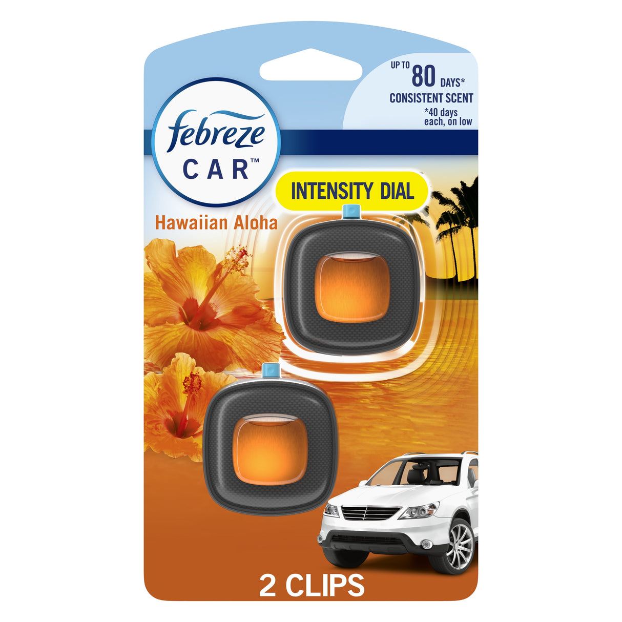 Febreze Hawaiian Aloha Scent Car Air Freshener 0.06 oz Liquid 2 pk
