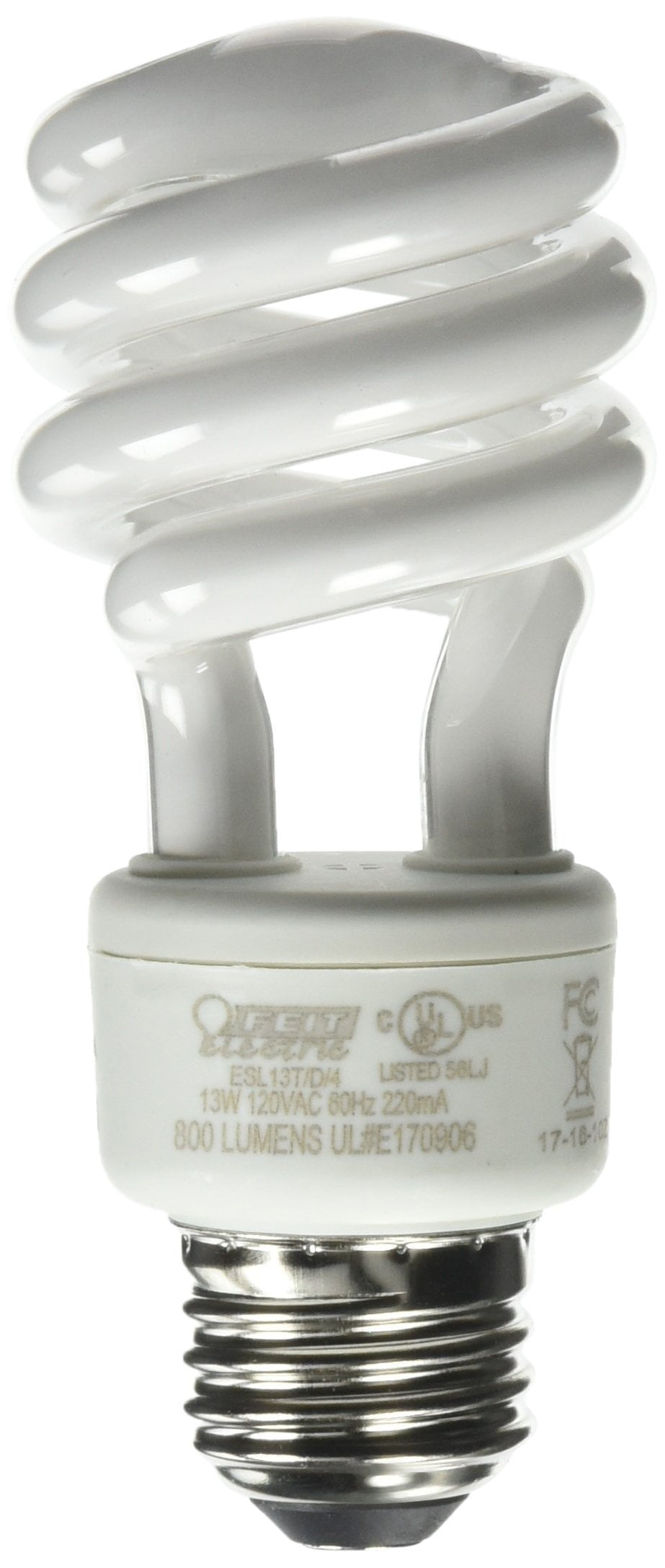 Feit 60 W A19 2 in. D X 3.7 in. L CFL Bulb Daylight Spiral 6500 K 4 pk