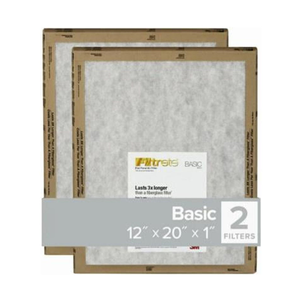 Filtrete 12 in. W X 20 in. H X 1 in. D Synthetic 2 MERV Flat Panel Filter 2 pk