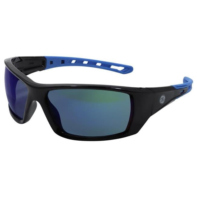 General Electric 04 Series Anti-Fog Impact-Resistant Safety Glasses Blue Mirror Lens Black/Blue Fram