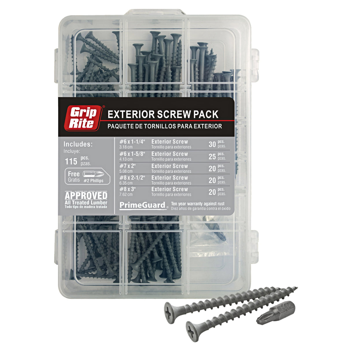 Grip-Rite No. 8 wire X 3 in. L Phillips Bugle Head Exterior Screws 1.1 lb 1 pk
