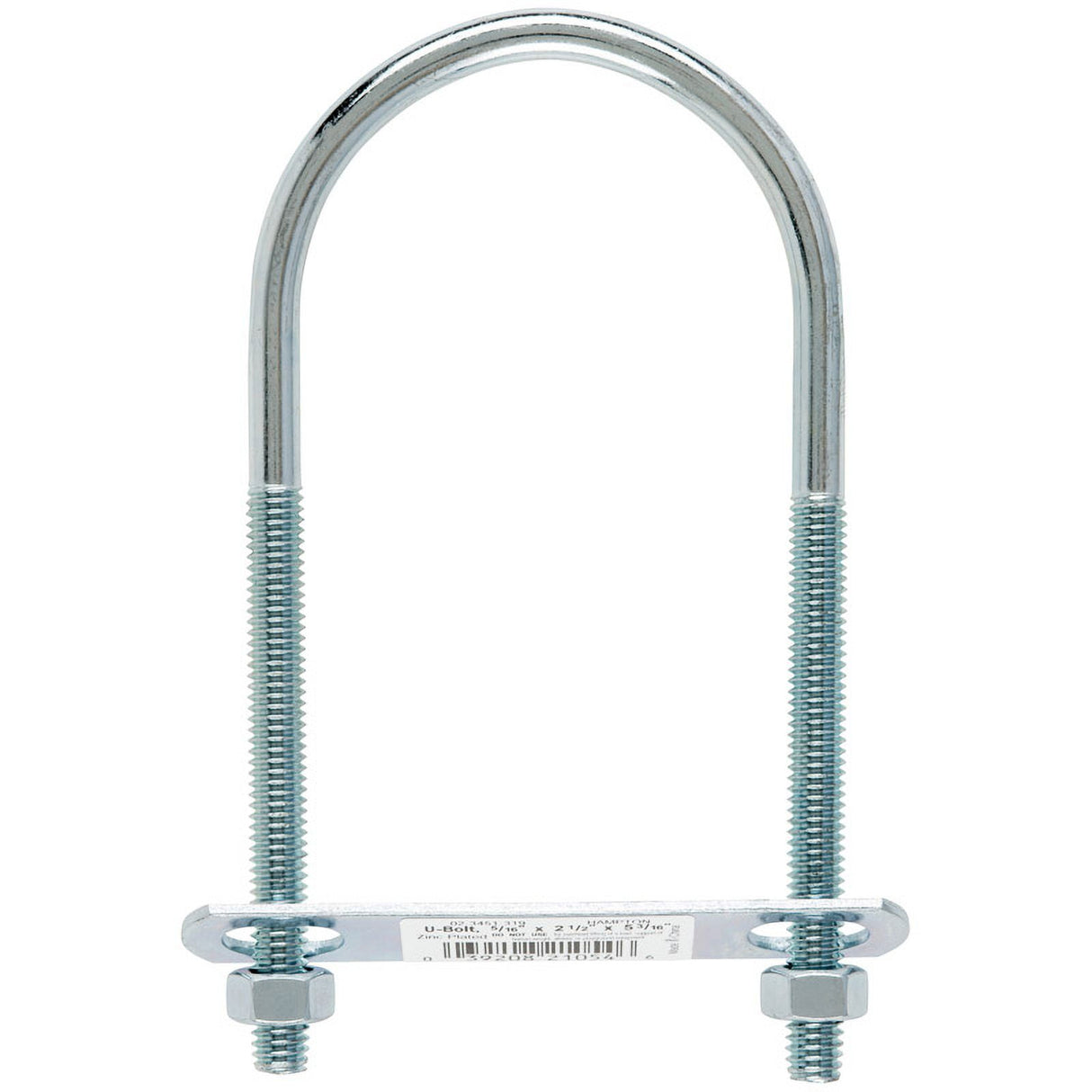 Hampton 0.31 in. X 2-1/2 in. W X 5-1/4 in. L Coarse Zinc-Plated Steel U-Bolt