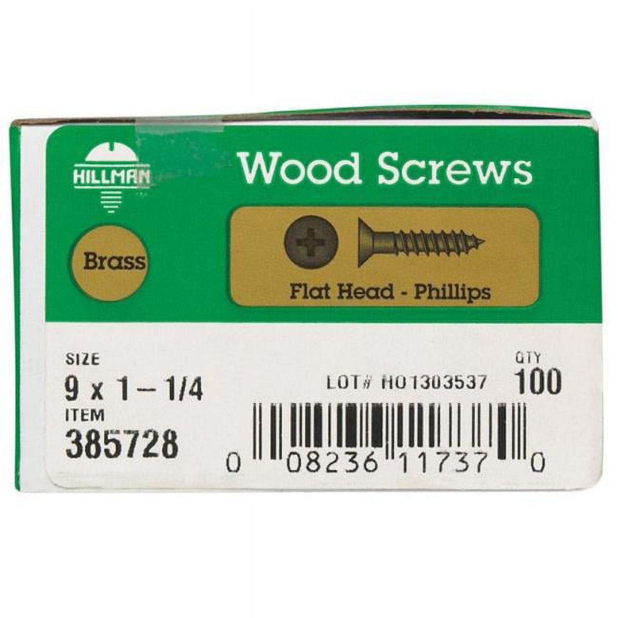 Hillman No. 9 X 1-1/4 in. L Phillips Wood Screws 100 pk