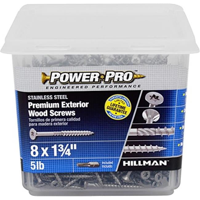 Hillman Power Pro No. 8 X 1-3/4 in. L Star Flat Head Exterior Deck Screws 5 lb