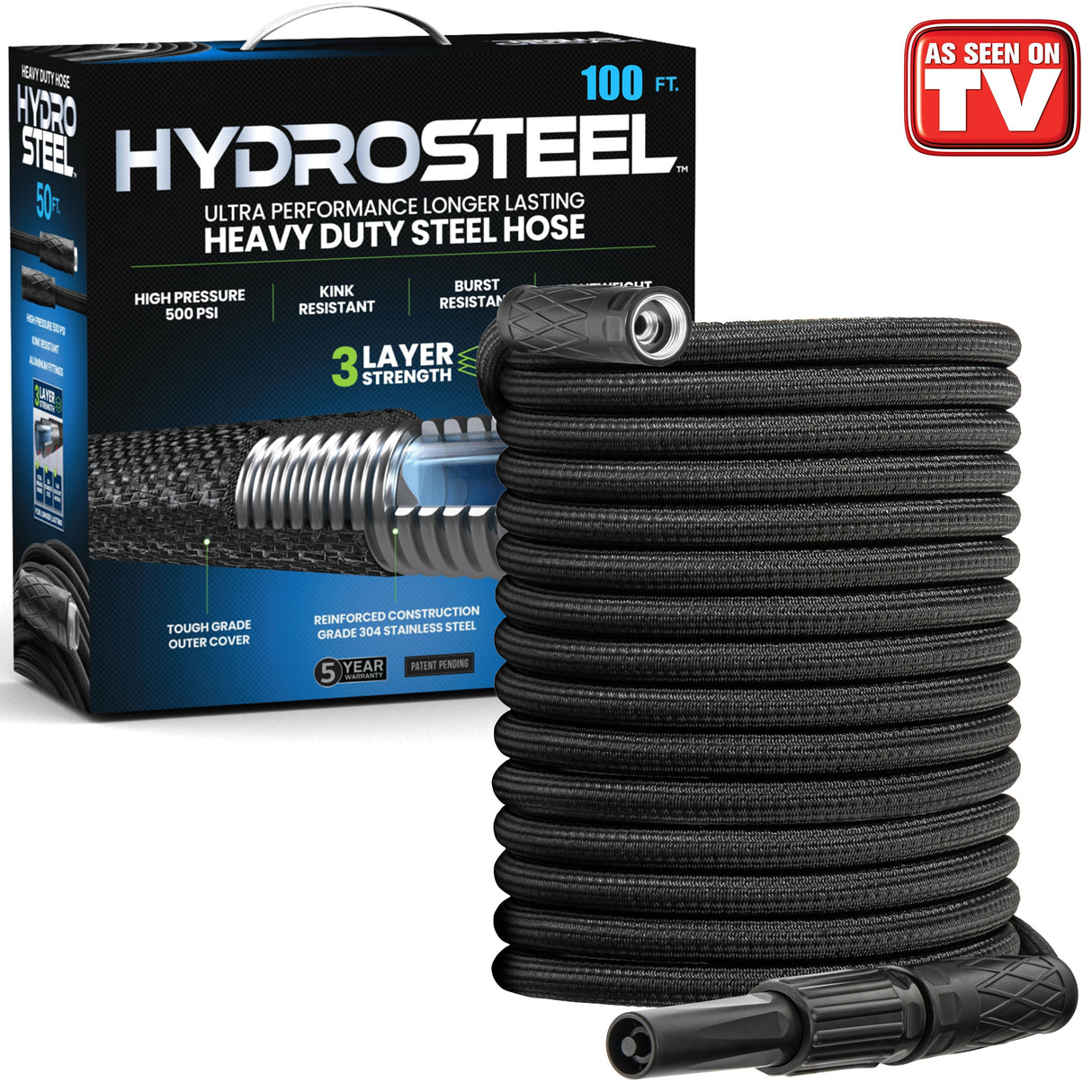 Hydrosteel 5/8 in. D X 50 ft. L Heavy Duty Garden Hose