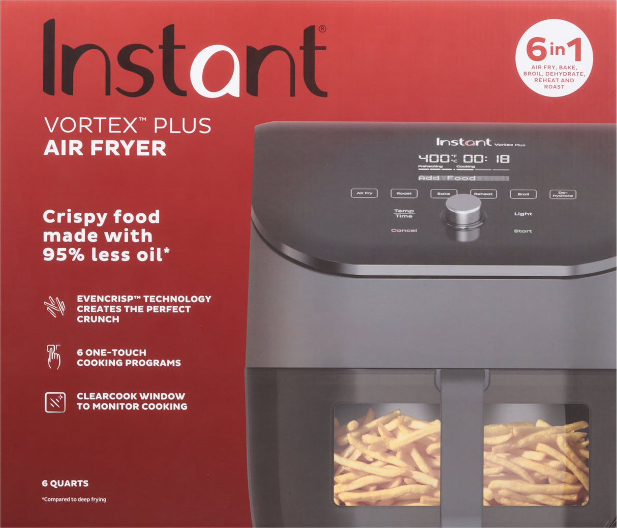Instant Vortex Black 6 qt Programmable Air Fryer
