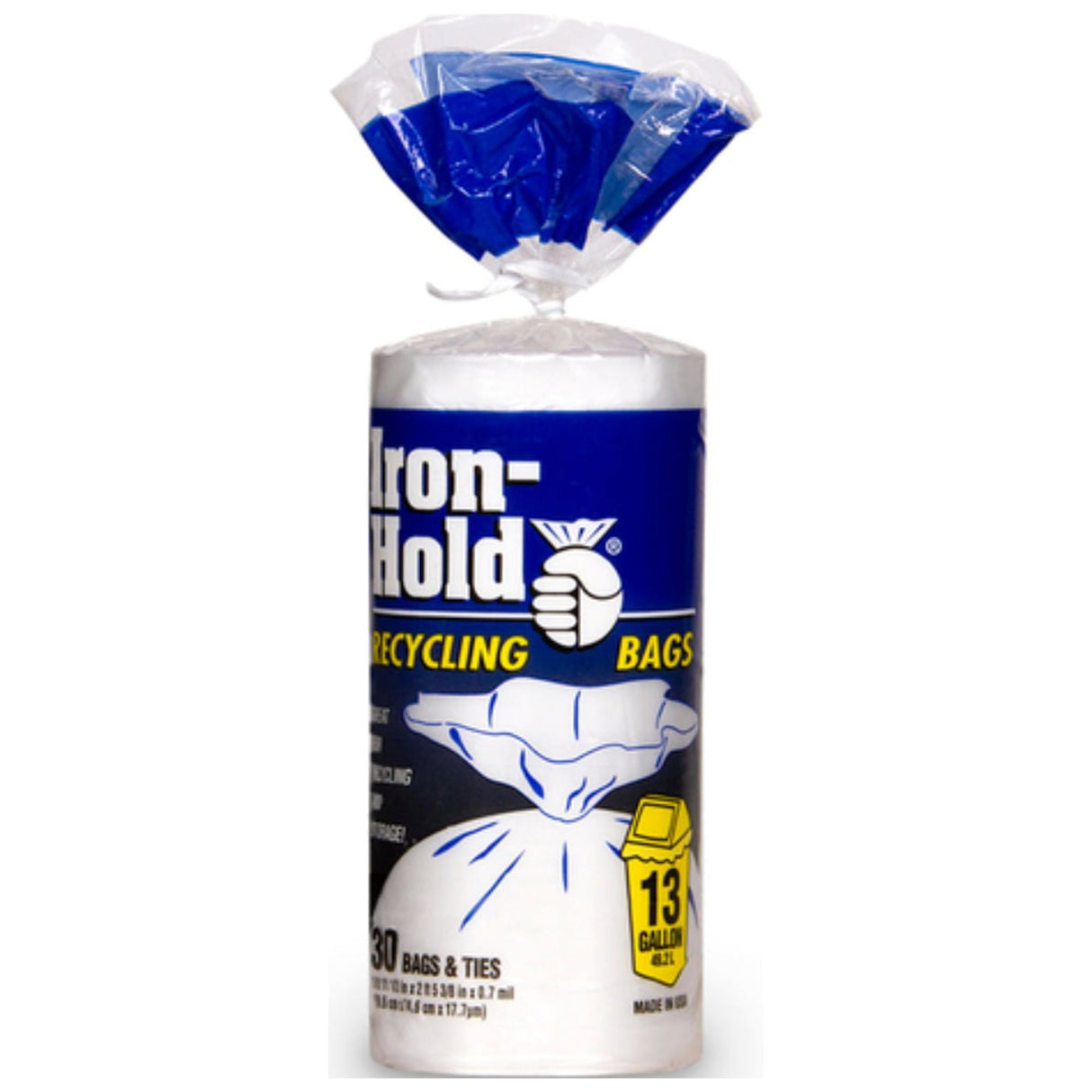 Iron-Hold 13 gal Recycling Bags Twist Tie 30 pk 0.7 mil