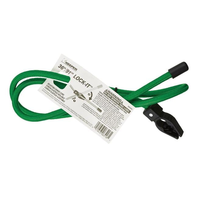 Keeper Lock-It Green Adjustable Bungee Cord 36 in. L X 0.5 in. 1 pk