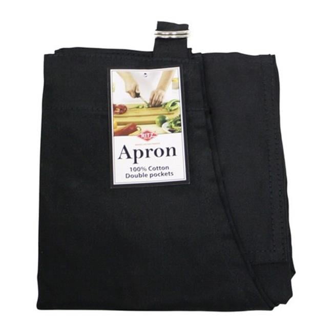 Ritz Black Cotton Solid Apron