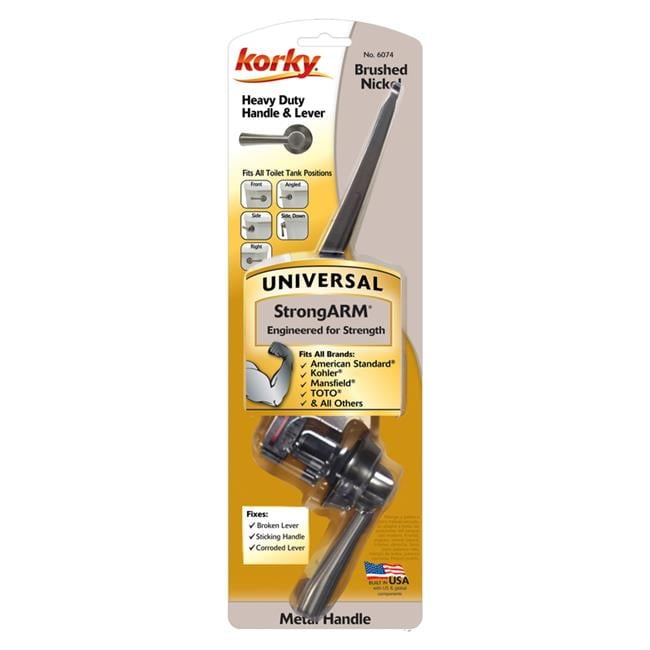 Korky StrongArm Flush Handle Brushed Nickel Metal For Universal