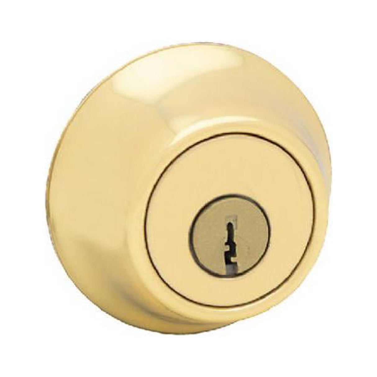Kwikset SmartKey Security Polished Brass Metal Single Cylinder Deadbolt