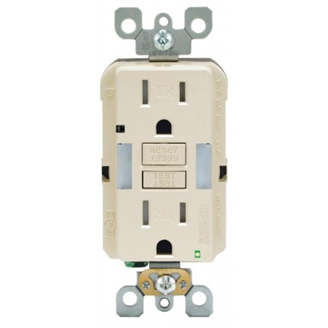 Leviton 15 amps 125 V Duplex Light Almond GFCI Outlet 5-15R 1 pk