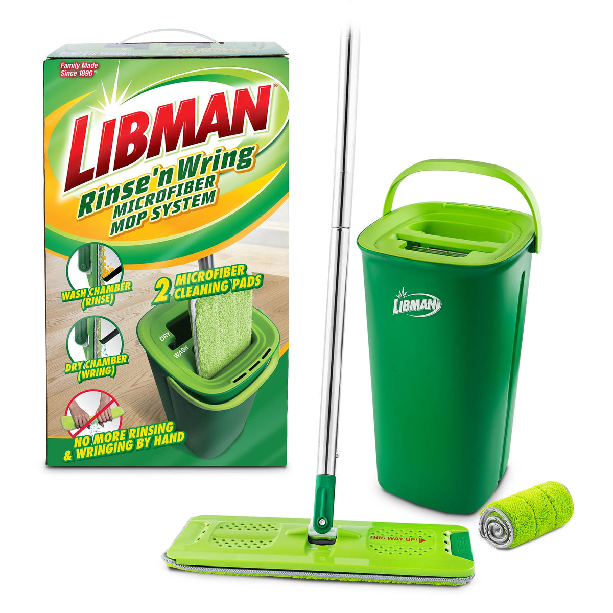 Libman Rinse 'n Wring 13 in. W Microfiber Mop with Bucket