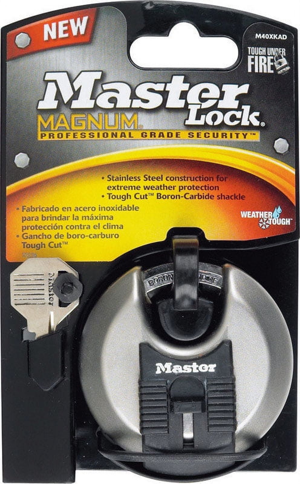 Master Lock 2-3/4 in. H X 1-13/64 in. W X 2-3/4 in. L Steel Ball Bearing Locking Disk Padlock Keyed