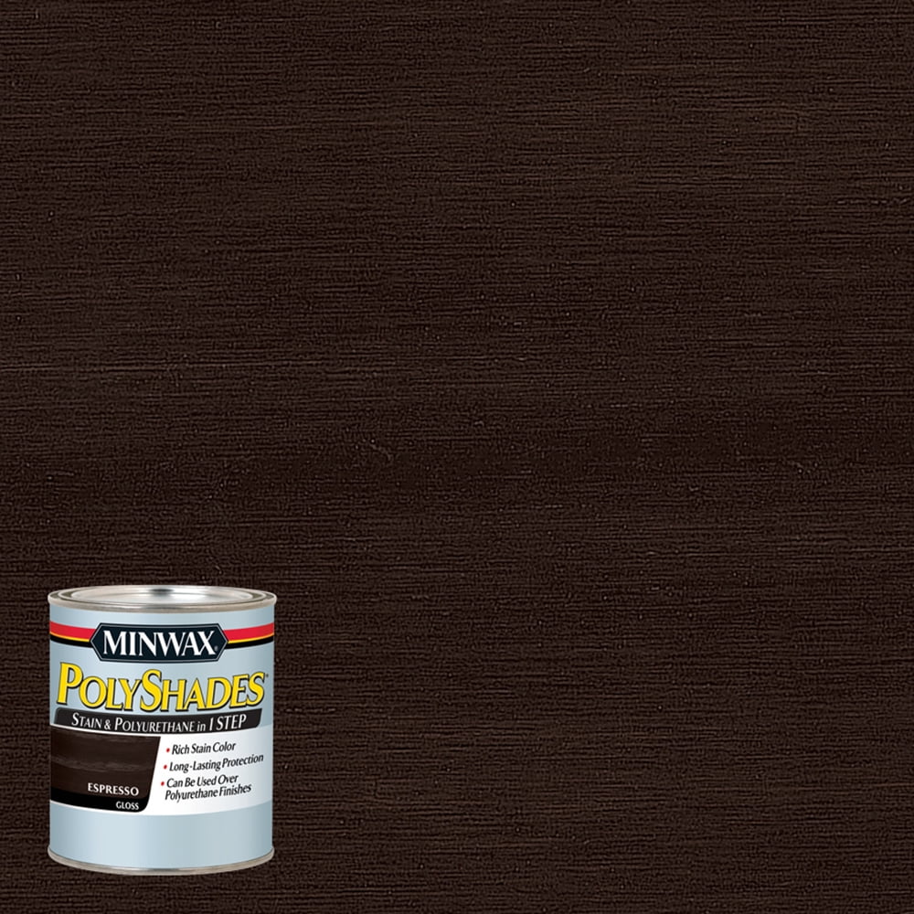Minwax PolyShades Semi-Transparent Gloss Espresso Oil-Based Stain/Polyurethane Finish 0.5 pt