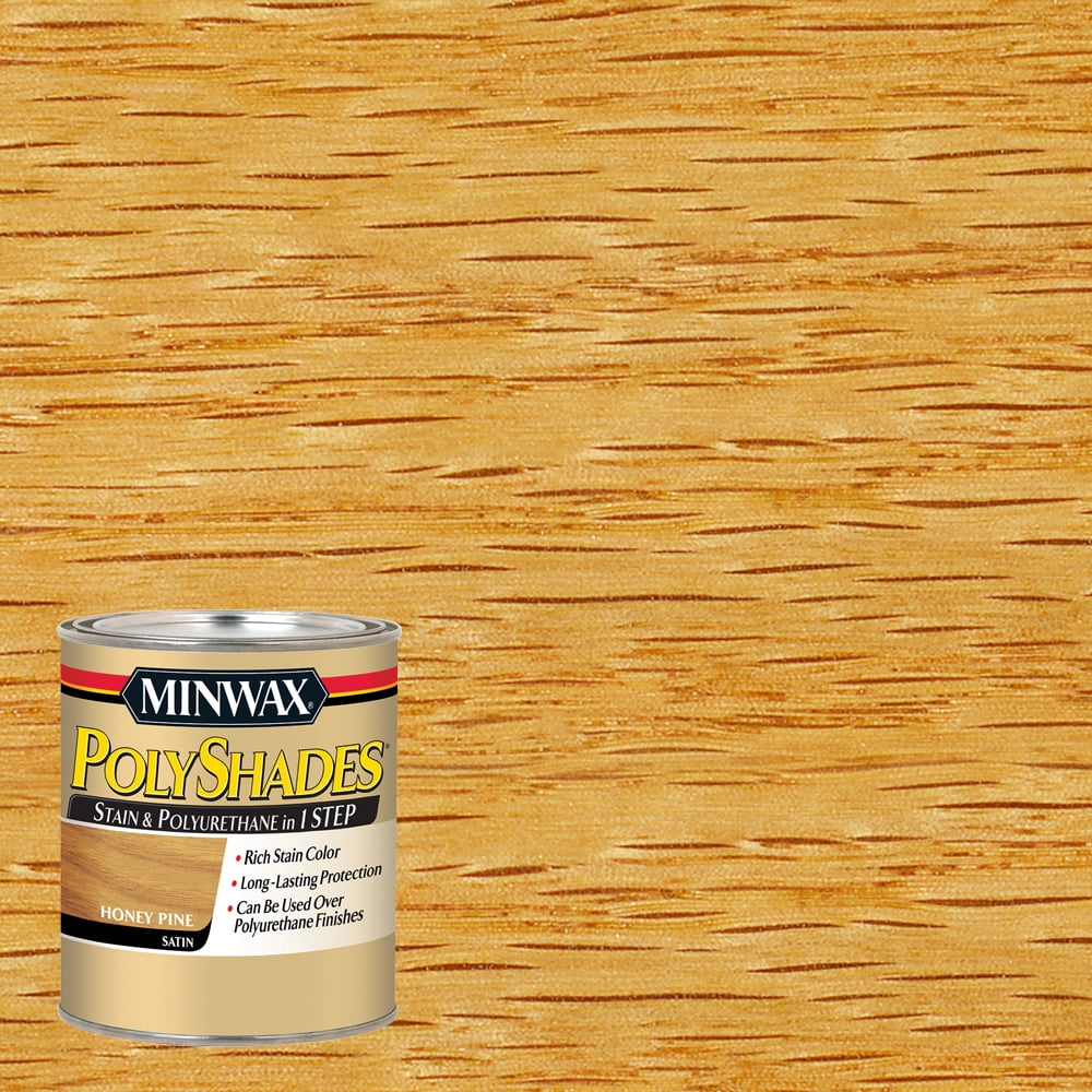 Minwax PolyShades Semi-Transparent Satin Honey Pine Oil-Based Stain/Polyurethane Finish 1 qt