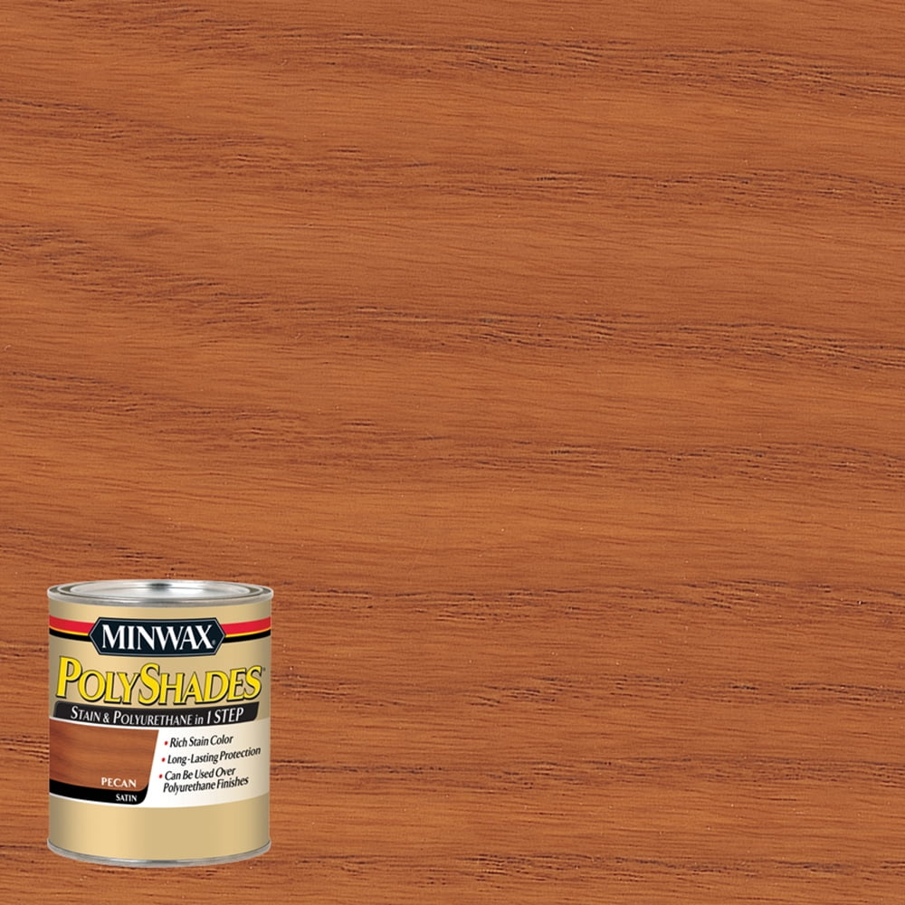 Minwax PolyShades Semi-Transparent Satin Pecan Oil-Based Stain/Polyurethane Finish 0.5 pt