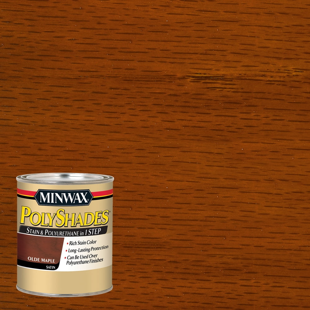 Minwax PolyShades Semi-Transparent Satin Olde Maple Oil-Based Stain/Polyurethane Finish 1 qt