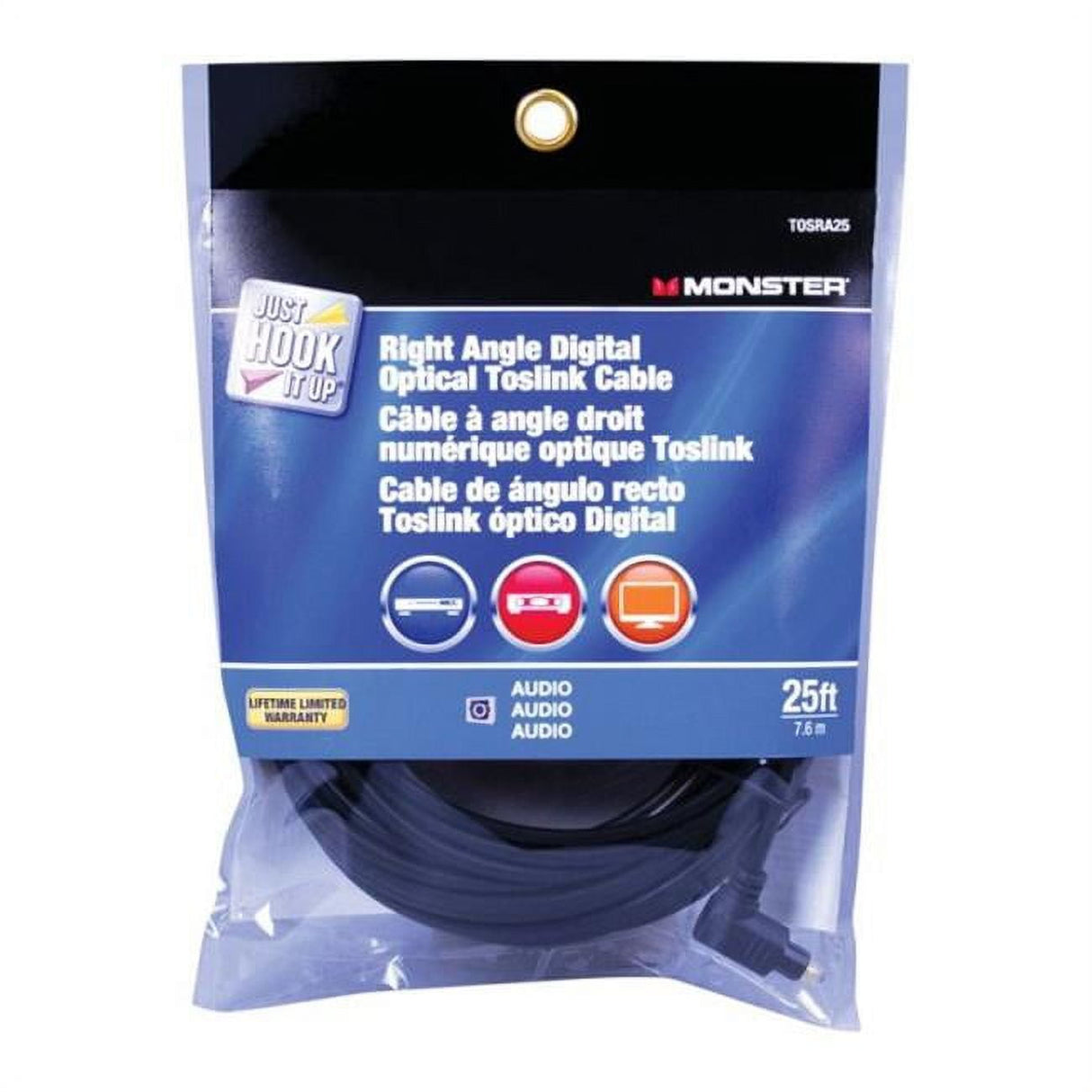 Monster Just Hook It Up 25 ft. L Digital Optical Toslink Cable Digital Optical