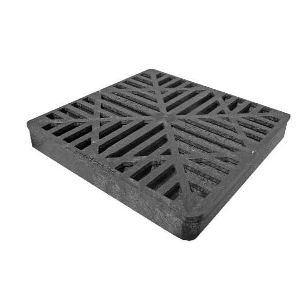 NDS 9 in. Black Square Polyolefin Drain Grate
