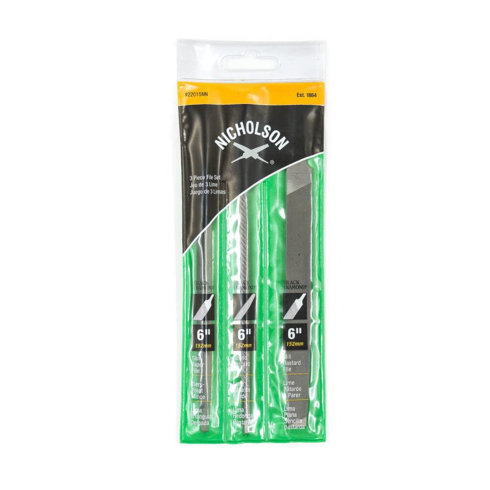 Nicholson 6 in. L X 3.45 in. W High Carbon Steel Assorted File Set 3 pc
