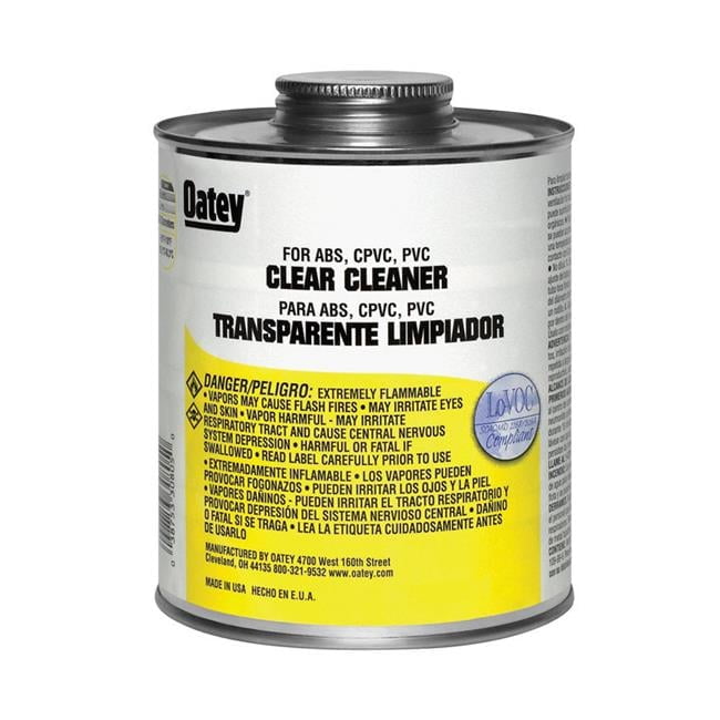 Oatey Clear Cleaner For ABS/CPVC/PVC 16 oz