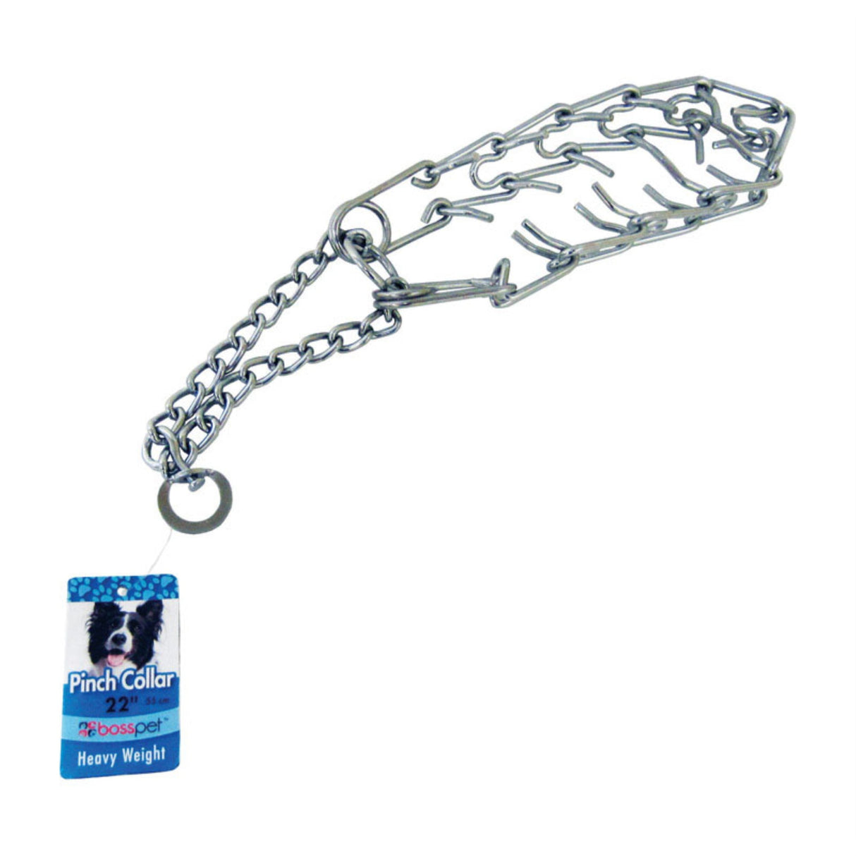 PDQ Silver Chain Dog Pinch Collar Medium/Large