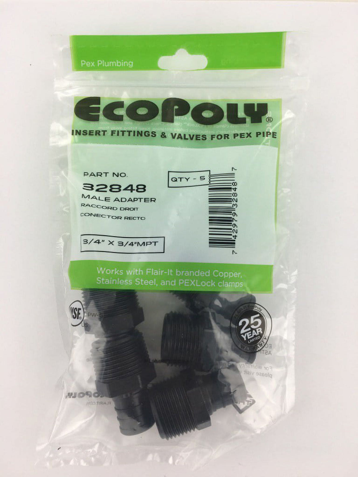 Flair-It Ecopoly 3/4 in. PEX Barb X 3/4 in. D MPT Male Adapter