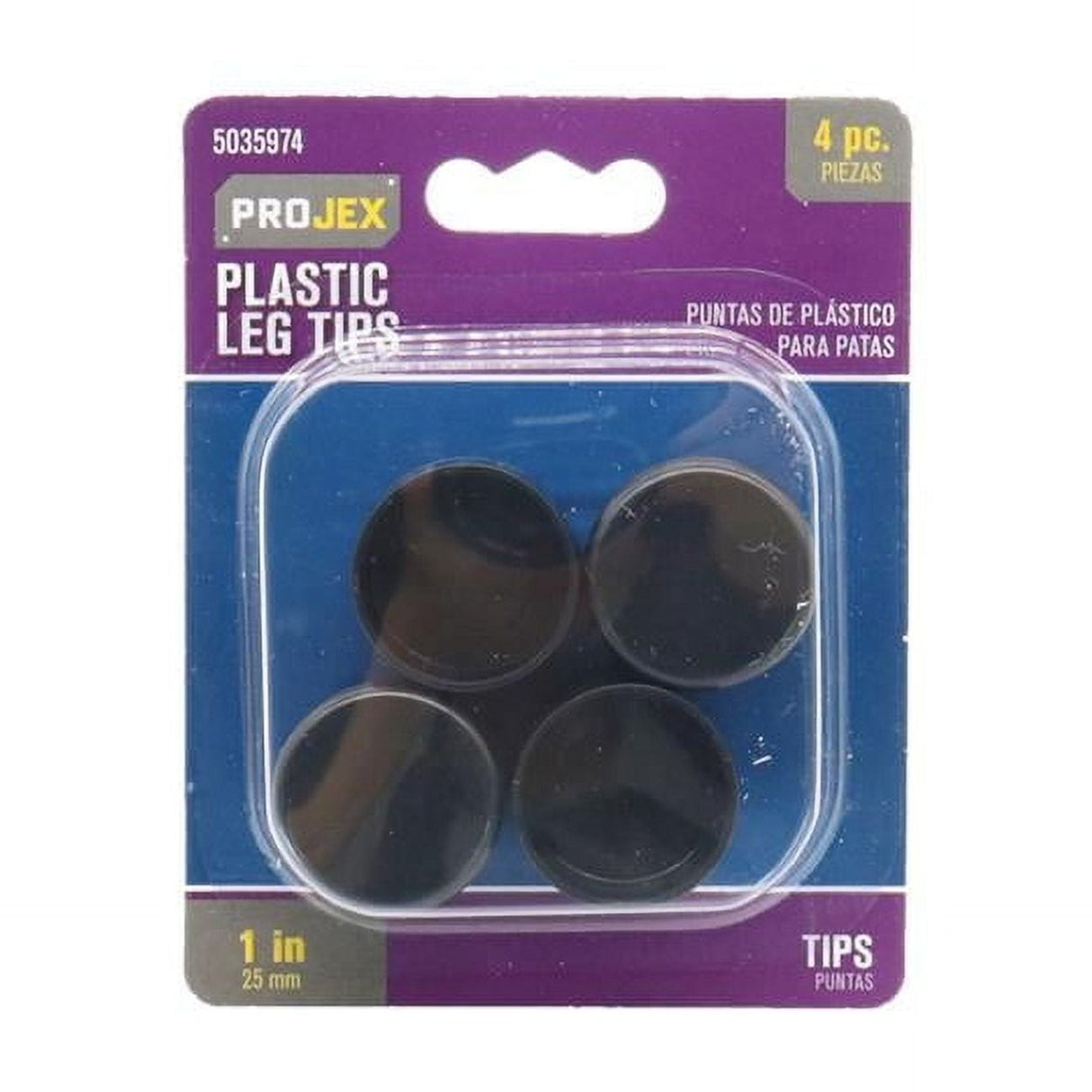 Projex Plastic Leg Tip Black Round 1 in. W 4 pk