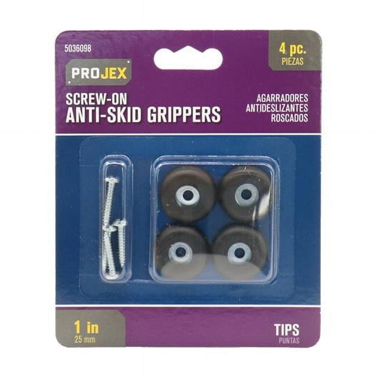 Projex Plastic Heavy Duty Anti-Skid Pad Black Round 1 in. W 4 pk