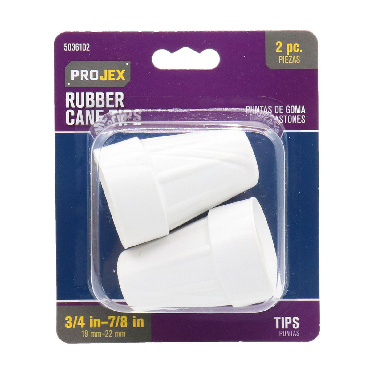 Projex Rubber Crutch/Cane Tip Off-White Round 7/8 in. W 2 pk