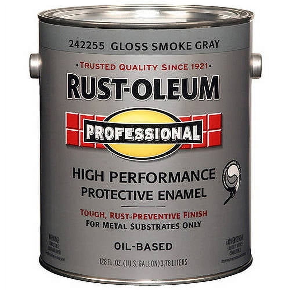 Rust-Oleum Professional Indoor and Outdoor Gloss Smoke Gray Oil-Based Enamel Protective Paint 1 gal