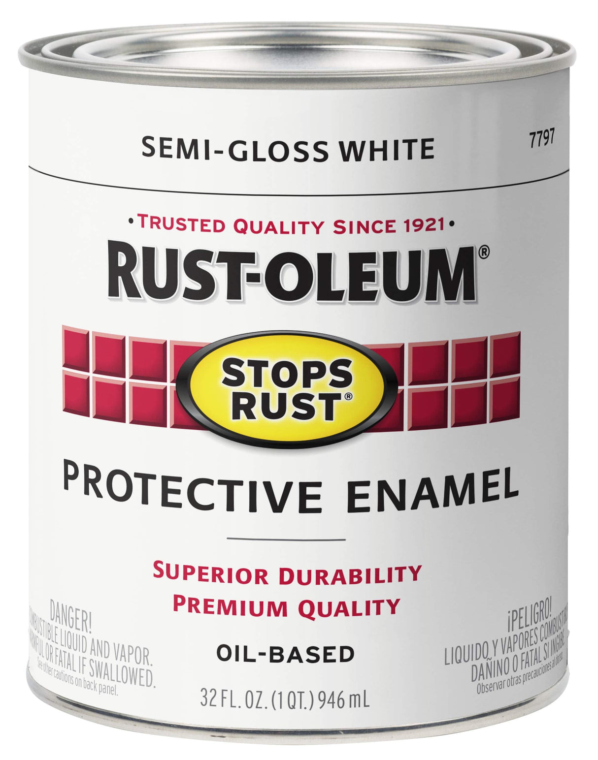 Rust-Oleum Stops Rust Indoor and Outdoor Semi-Gloss White Oil-Based Protective Paint 1 qt
